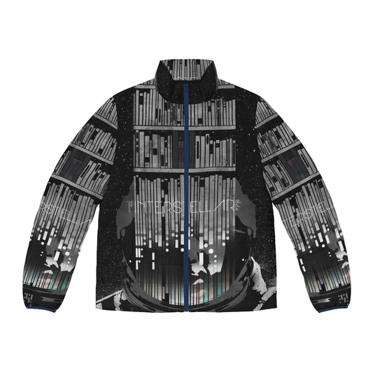 Interstellar movie inspired puffer jacket with space-themed design