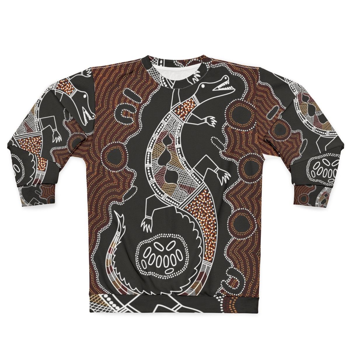 Authentic Aboriginal Art Crocodile Design Sweatshirt