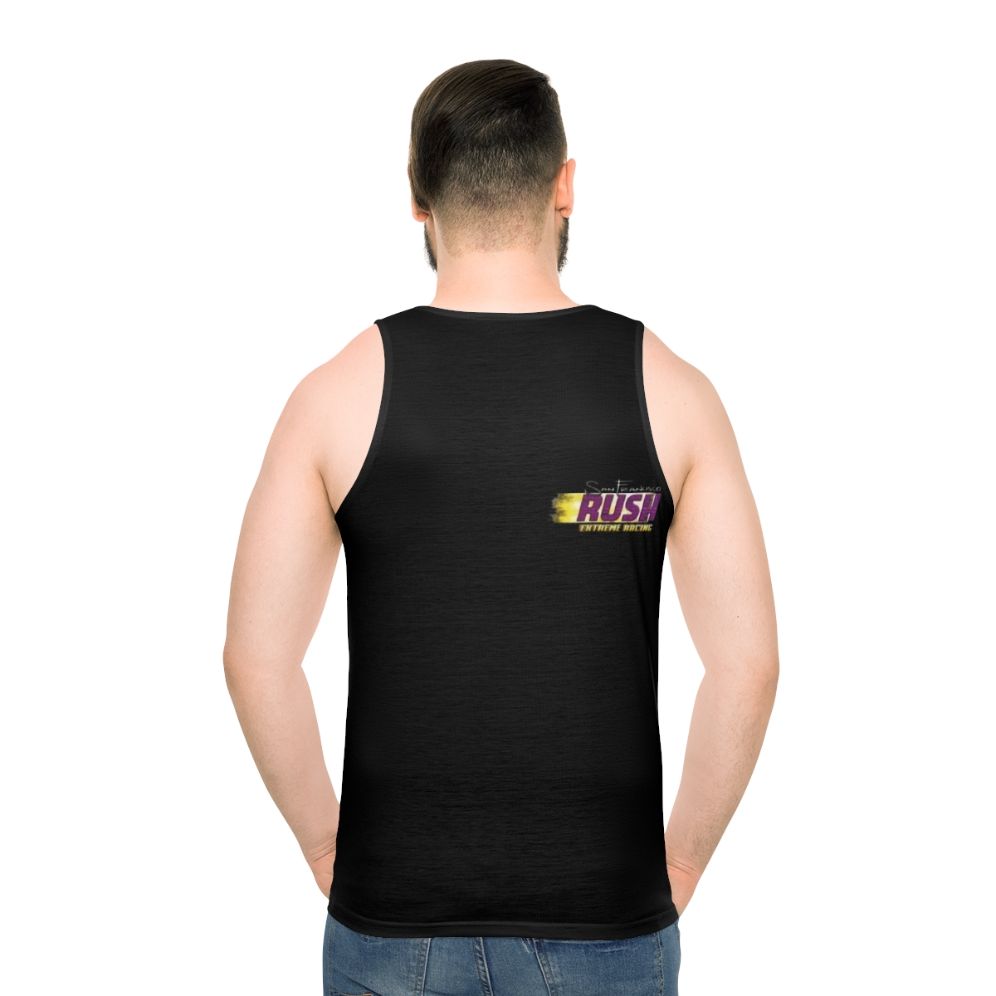 Retro N64 racing game San Francisco Rush unisex tank top - men back