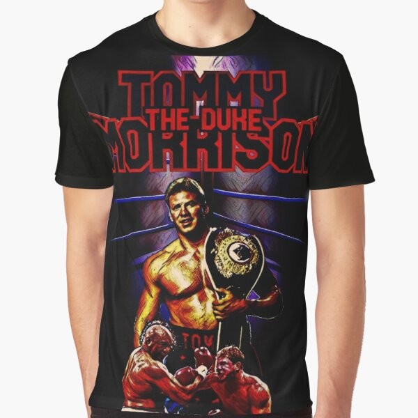 Tommy Morrison, the heavyweight boxing champion, featured on a graphic t-shirt