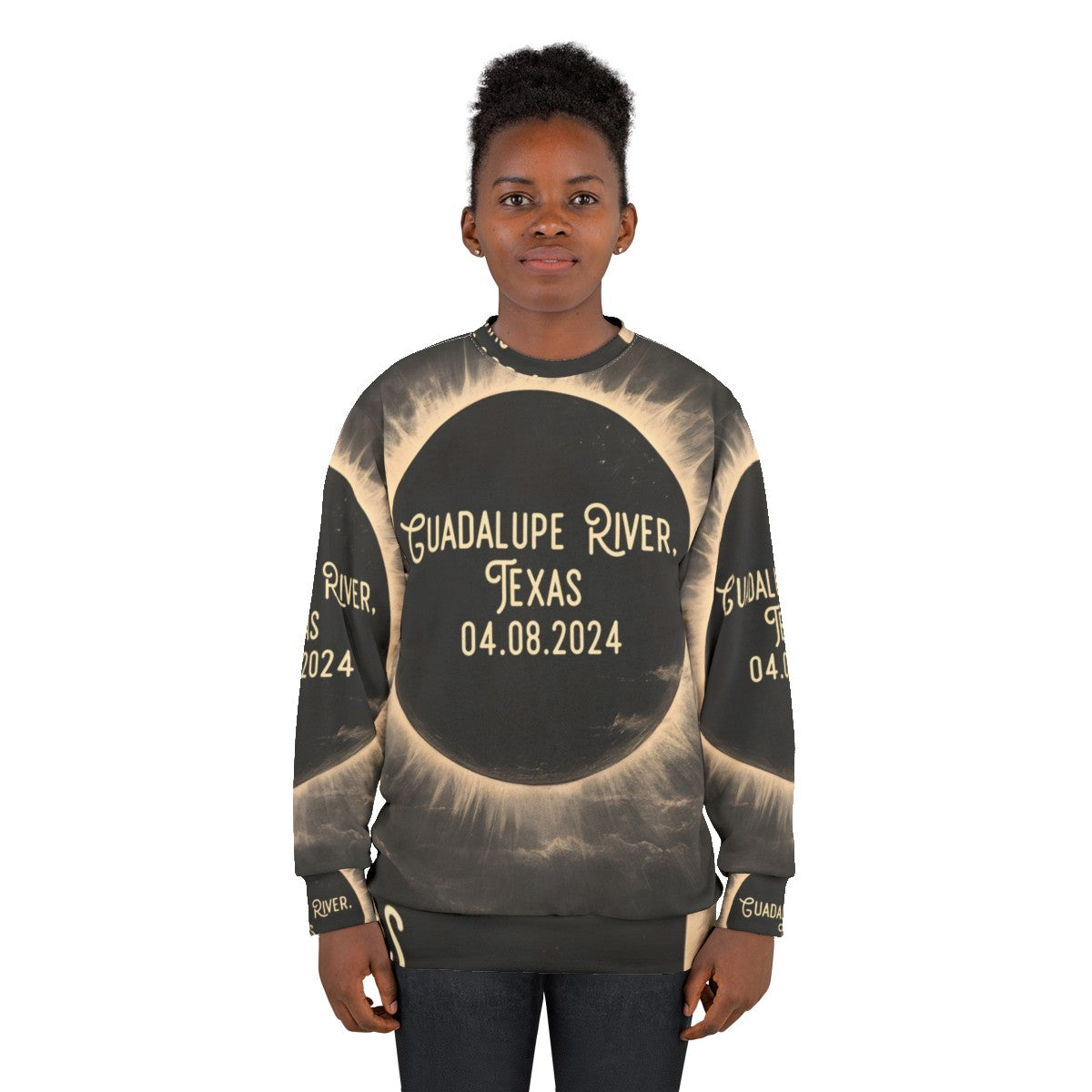 Guadalupe River Texas Total Eclipse Sweatshirt - women