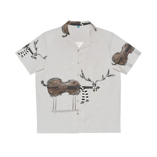 Christmas Violin Reindeer Hawaiian Shirt