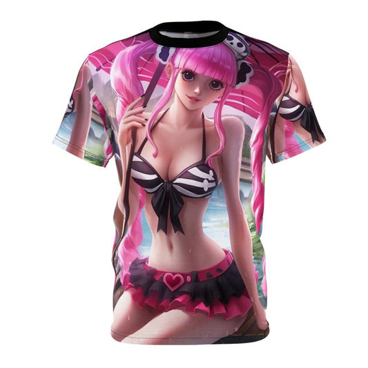 Anime-inspired t-shirt featuring a ghost princess in a hot spring