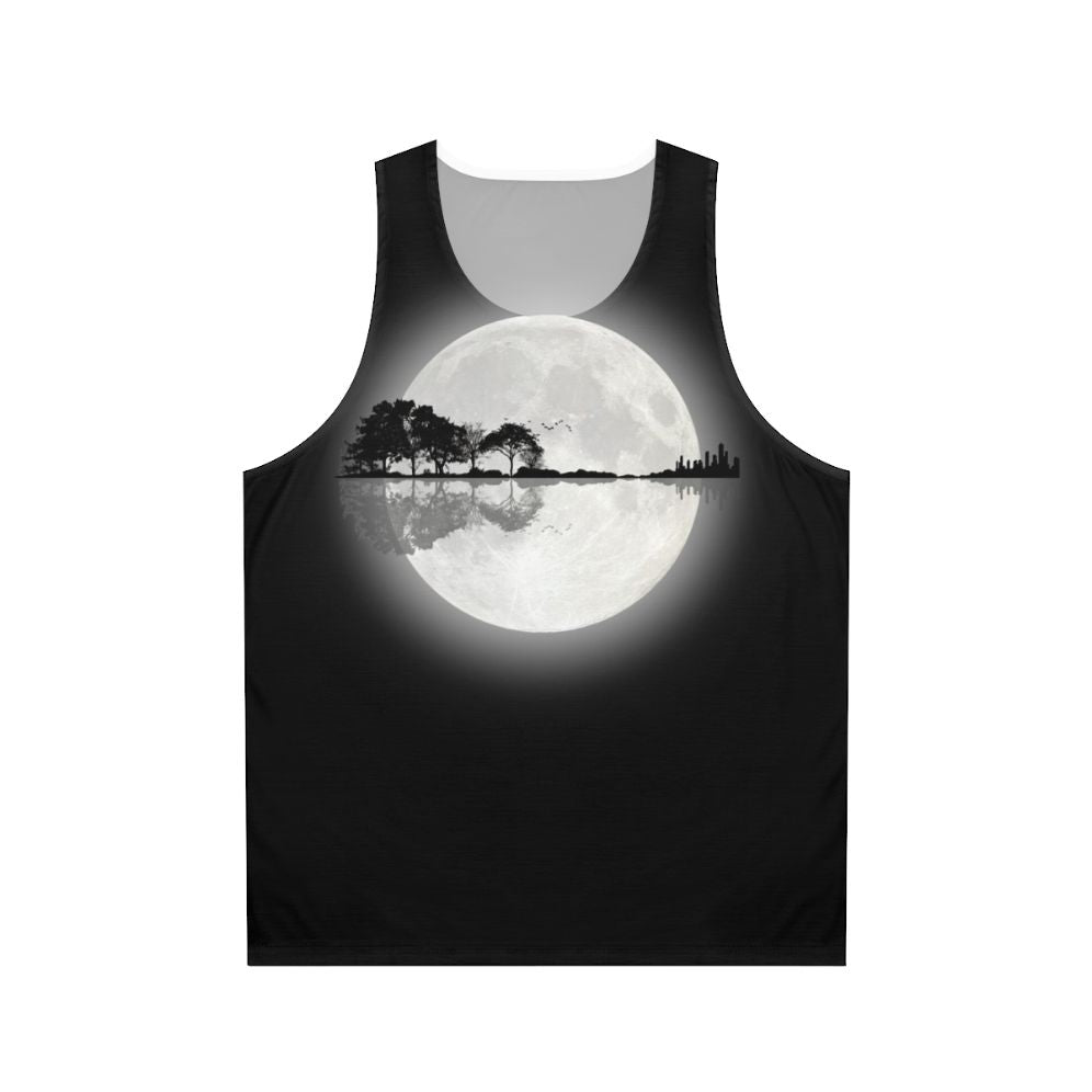 Unisex tank top with a nature-inspired guitar silhouette design