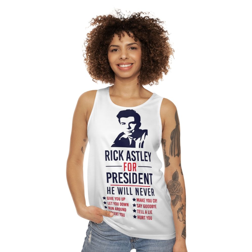 Rick Astley for President Unisex Tank Top - women