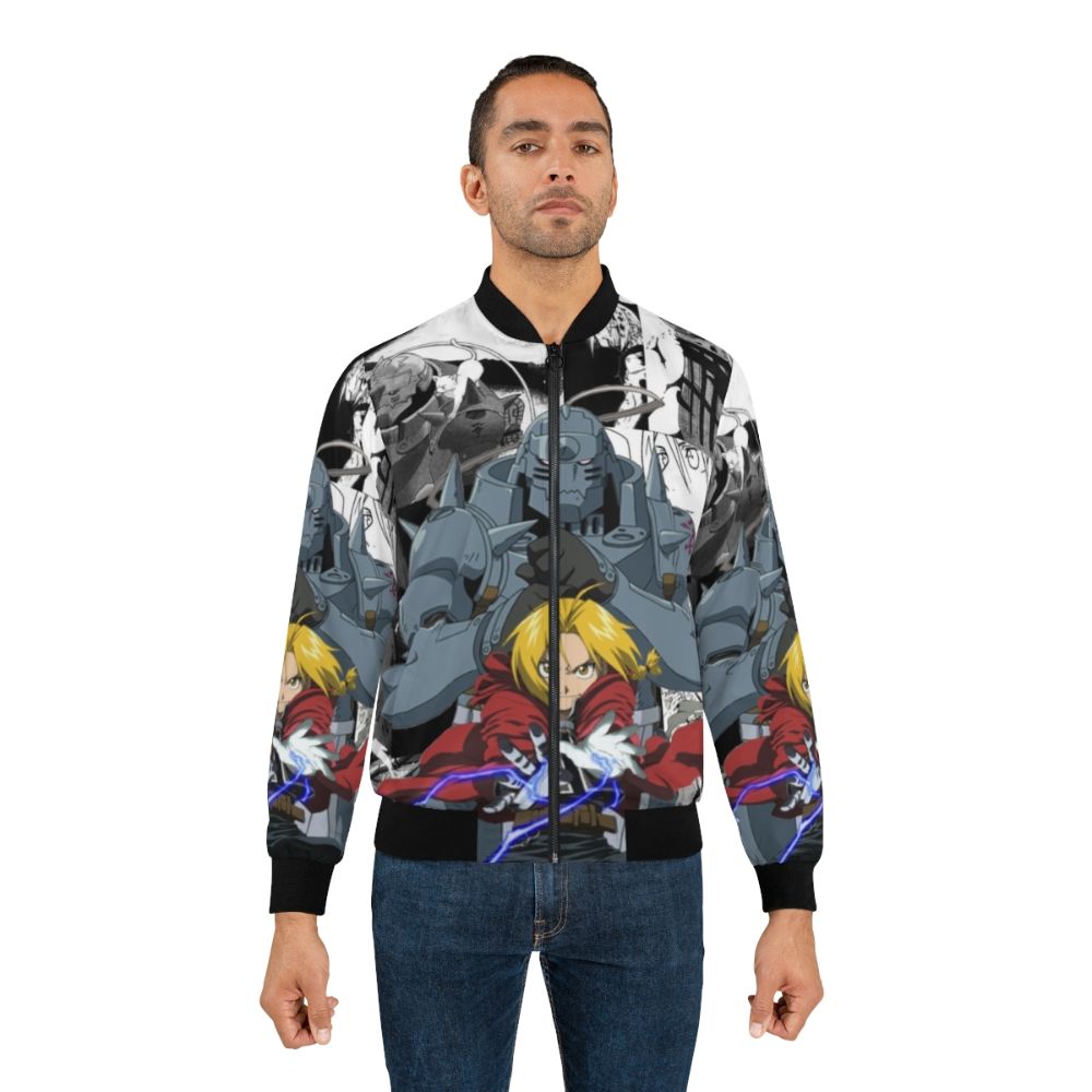 Full Metal Alchemist Anime Manga Grouping Bomber Jacket with Edward and Alphonse Elric - Lifestyle