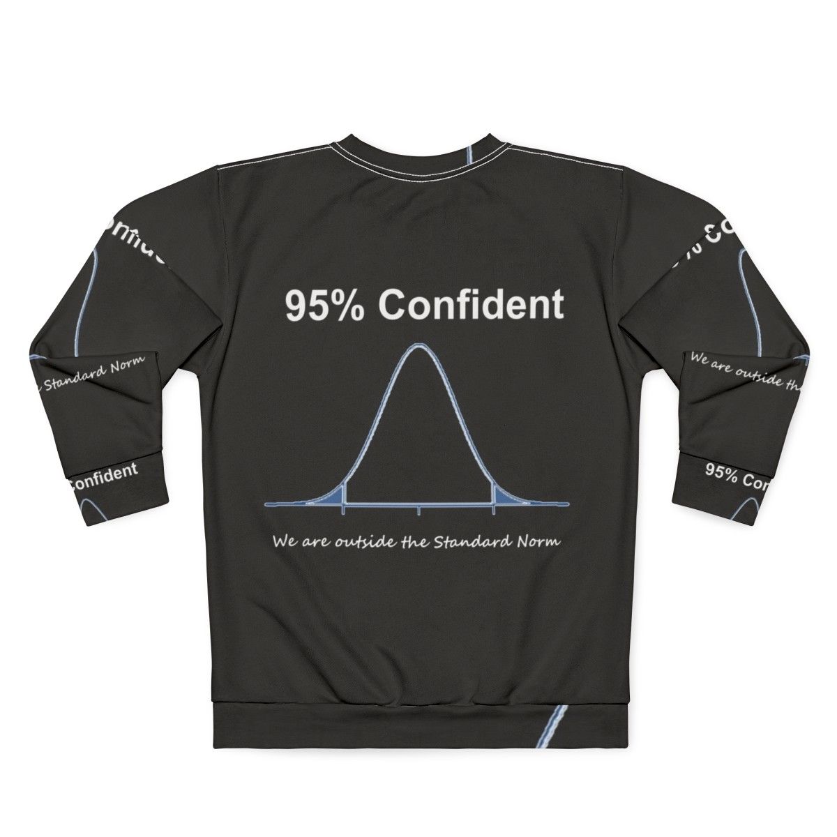 Confident Mathematician's Sweatshirt with Data and Mathematics Designs - Back