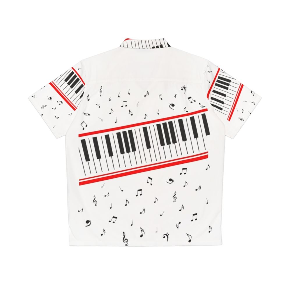 Iconic 'Beat It' Michael Jackson Hawaiian Shirt with Piano and Musical Notations - Back