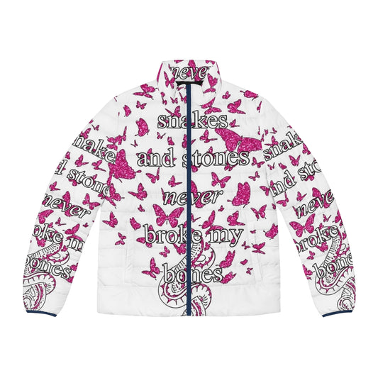 Snakes and Stones Puffer Jacket with Taylor Swift inspired design