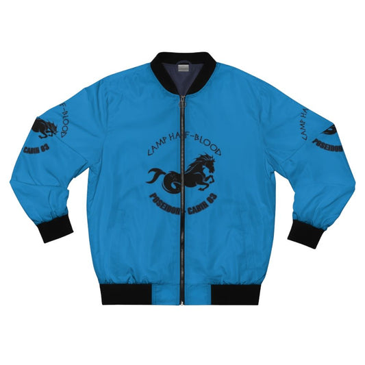 Demigod Poseidon Bomber Jacket featuring a mythological design with water and ocean elements