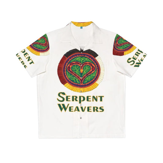 Serpent Weavers logo Hawaiian shirt with tropical snake print