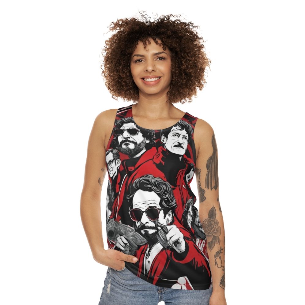 Money Heist Team Artwork Unisex Tank Top - women