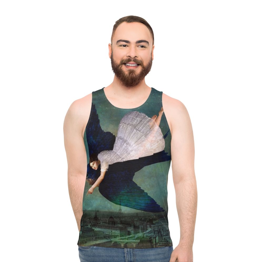 Unisex tank top with Paris night sky design - men