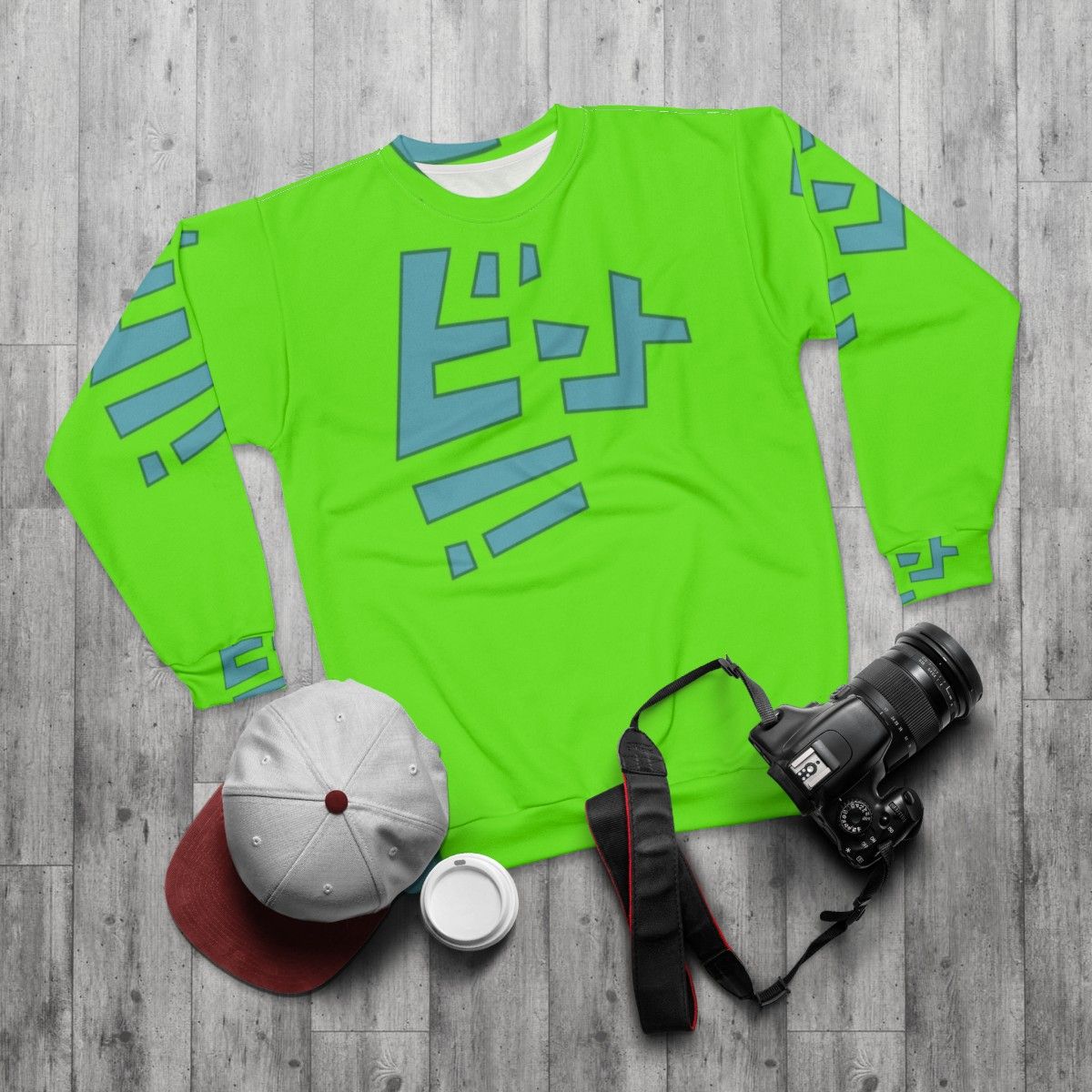 Beat Sweatshirt Featuring Jet Set Radio Future Character - flat lay