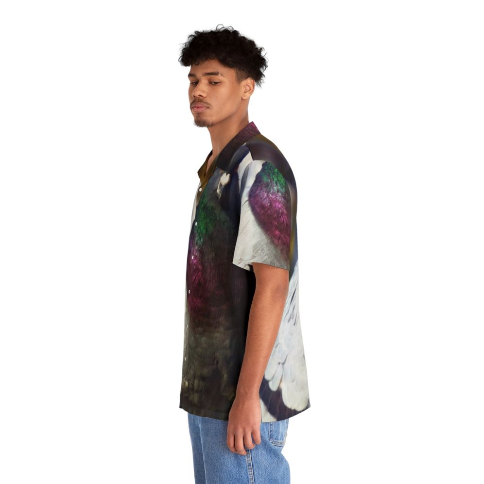 Feral pigeon pattern Hawaiian shirt - People Left