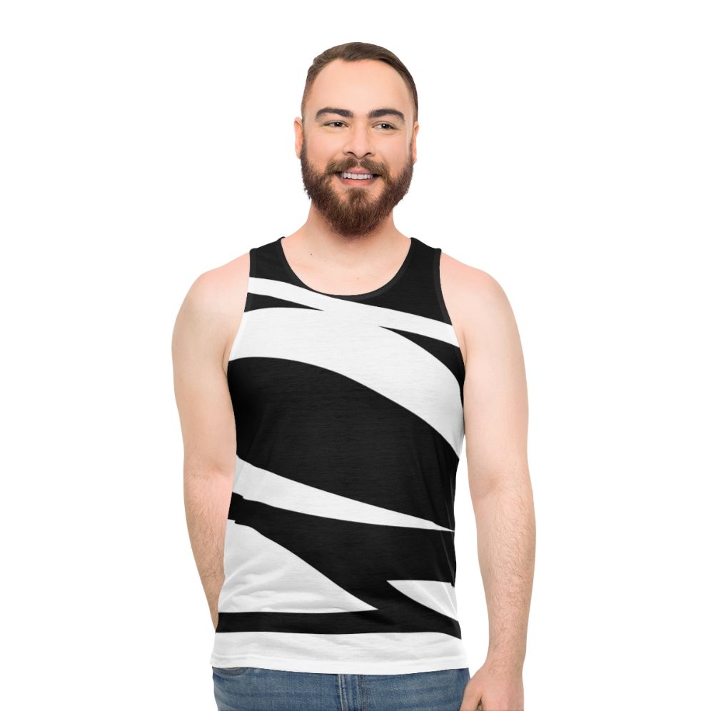 Modern abstract waves graphic unisex tank top - men