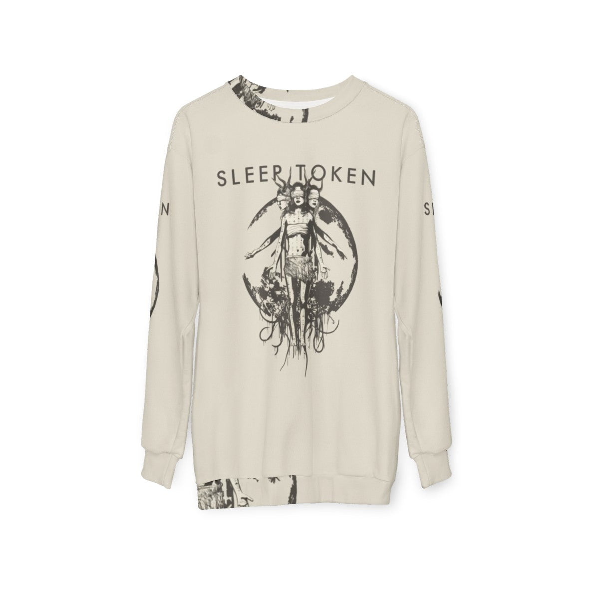 Four Hands Triple Face Sweatshirt featuring the Sleep Token band logo - hanging