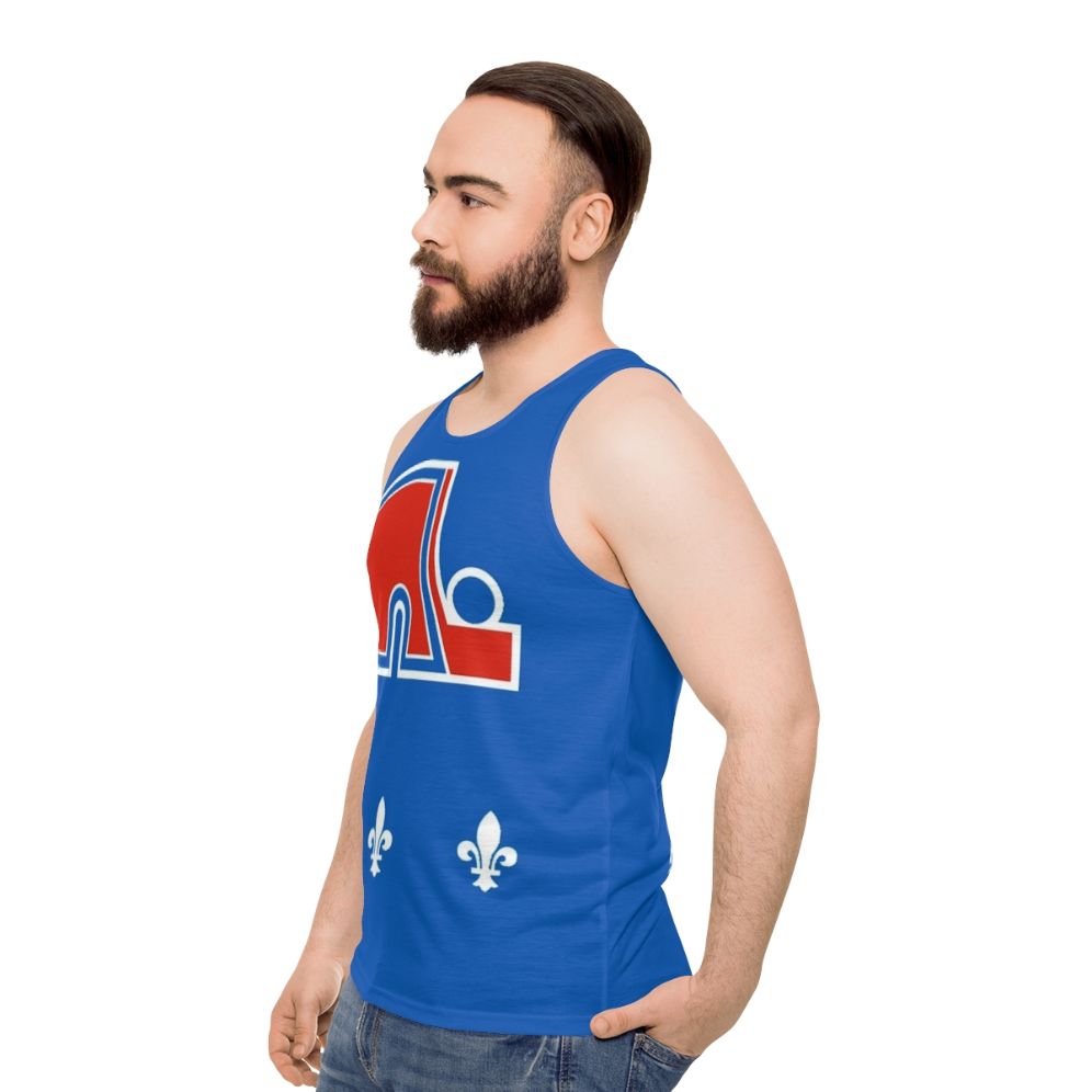 Vintage Quebec Nordiques Retro Hockey Unisex Tank Top - men side