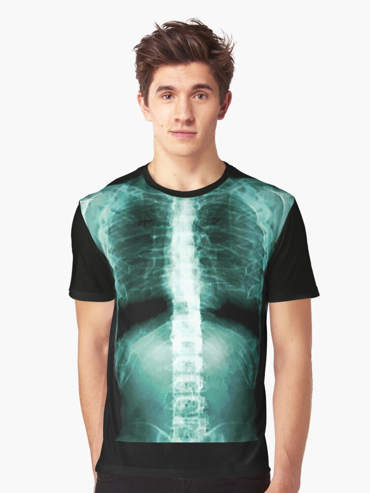 Anatomical X-Ray Graphic T-Shirt featuring a detailed image of the human skeleton - Men