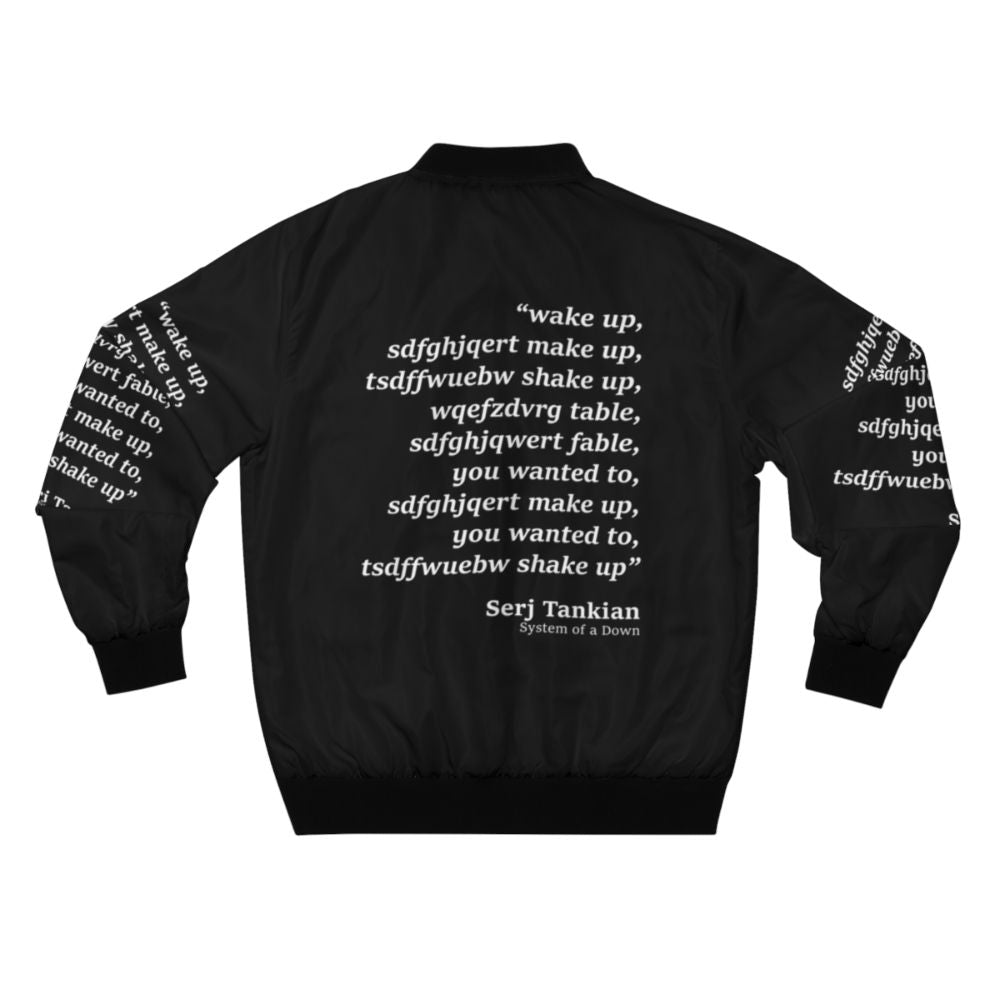 "Wake Up" Bomber Jacket - Stylish and Humorous Outerwear Inspired by the Song Lyrics of System of a Down - Back