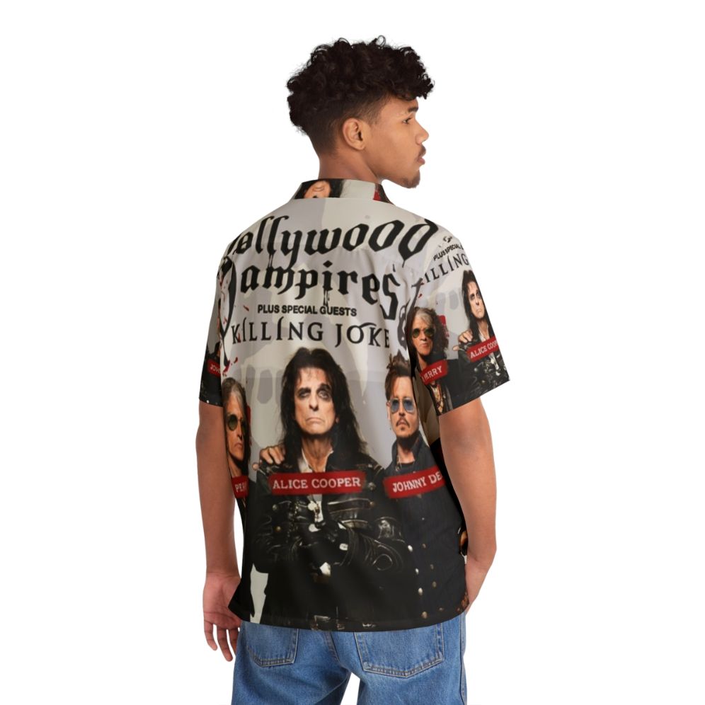 Hollywood Vampires Hawaiian Shirt featuring Rock Band Logo - People Back