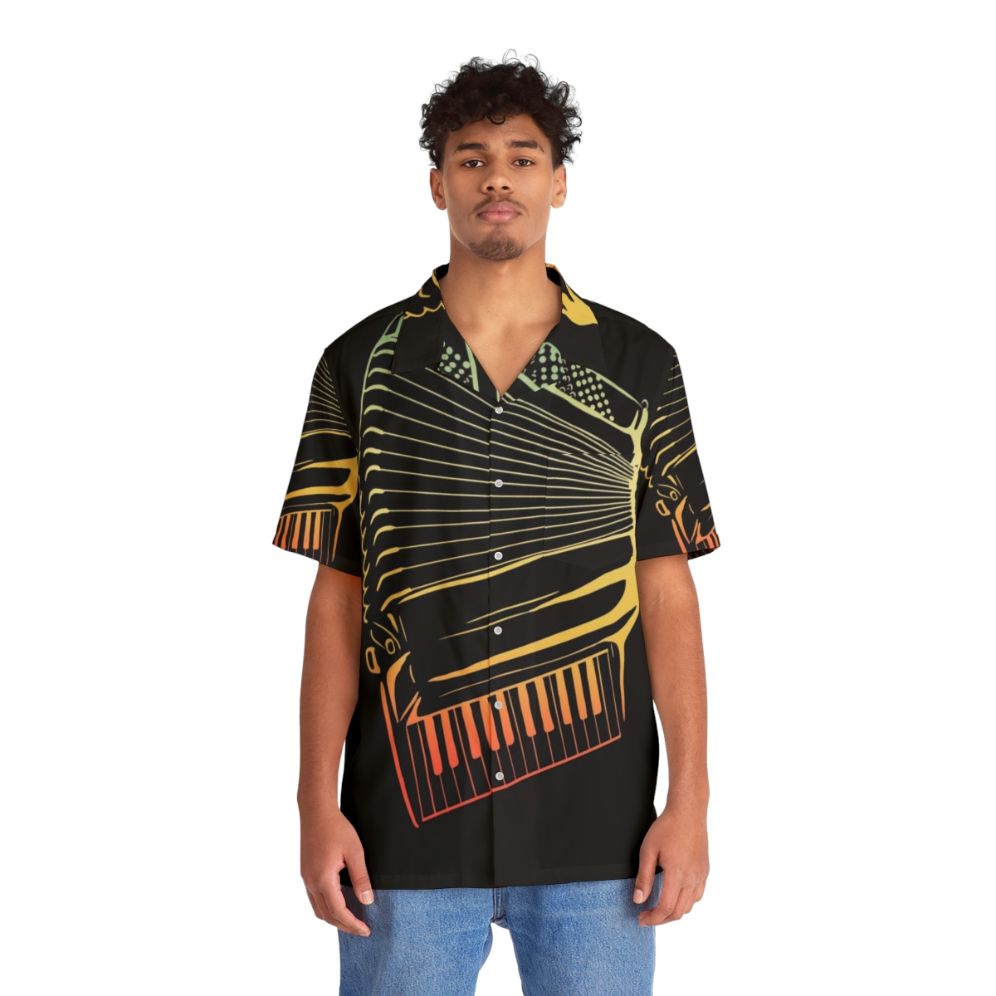 Air accordion musician playing Hawaiian shirt - Lifestyle