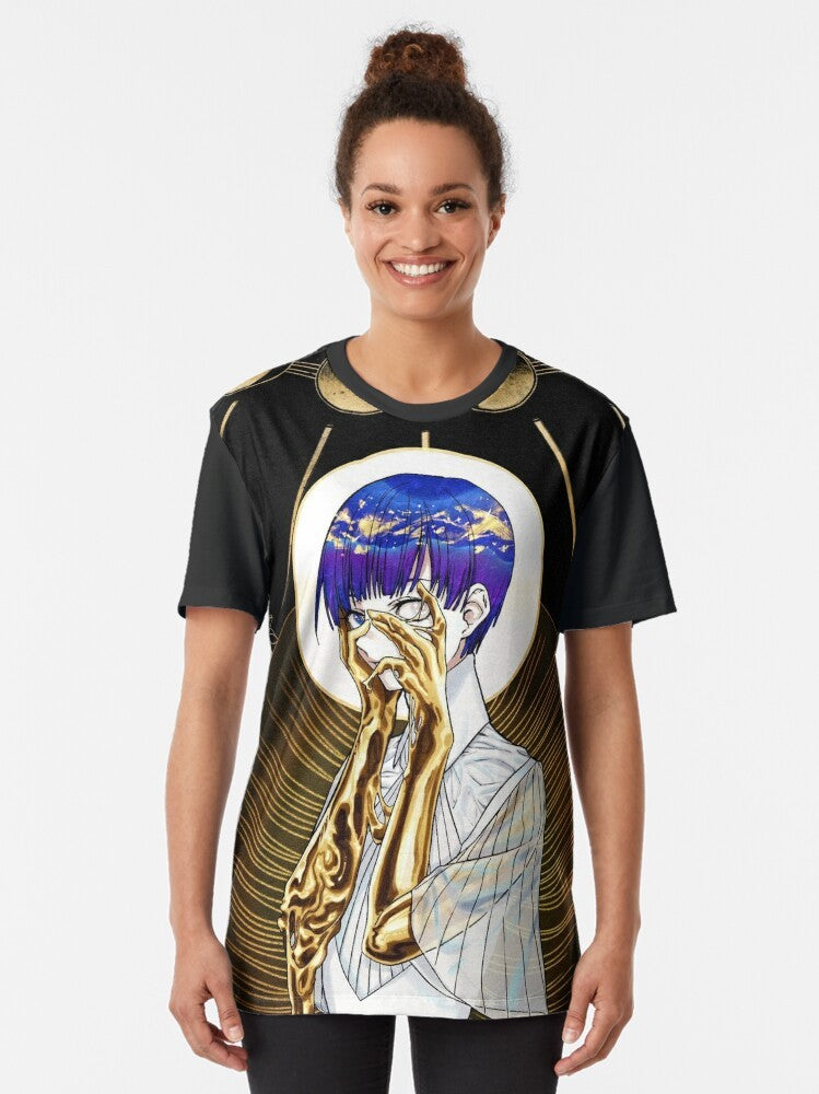 Phosphophyllite graphic t-shirt featuring the character from the anime Houseki no Kuni - Women