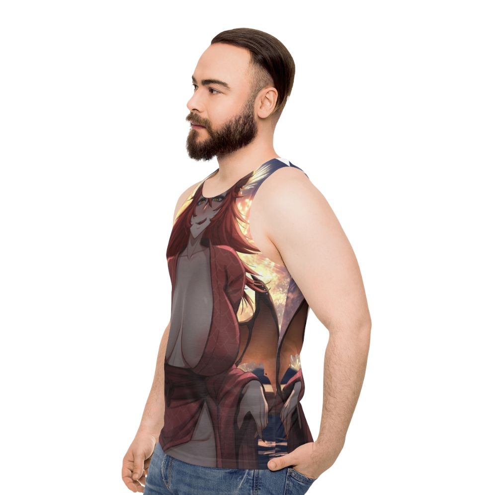 Zentreya Dragon Girl Kimono Unisex Tank Top - men side