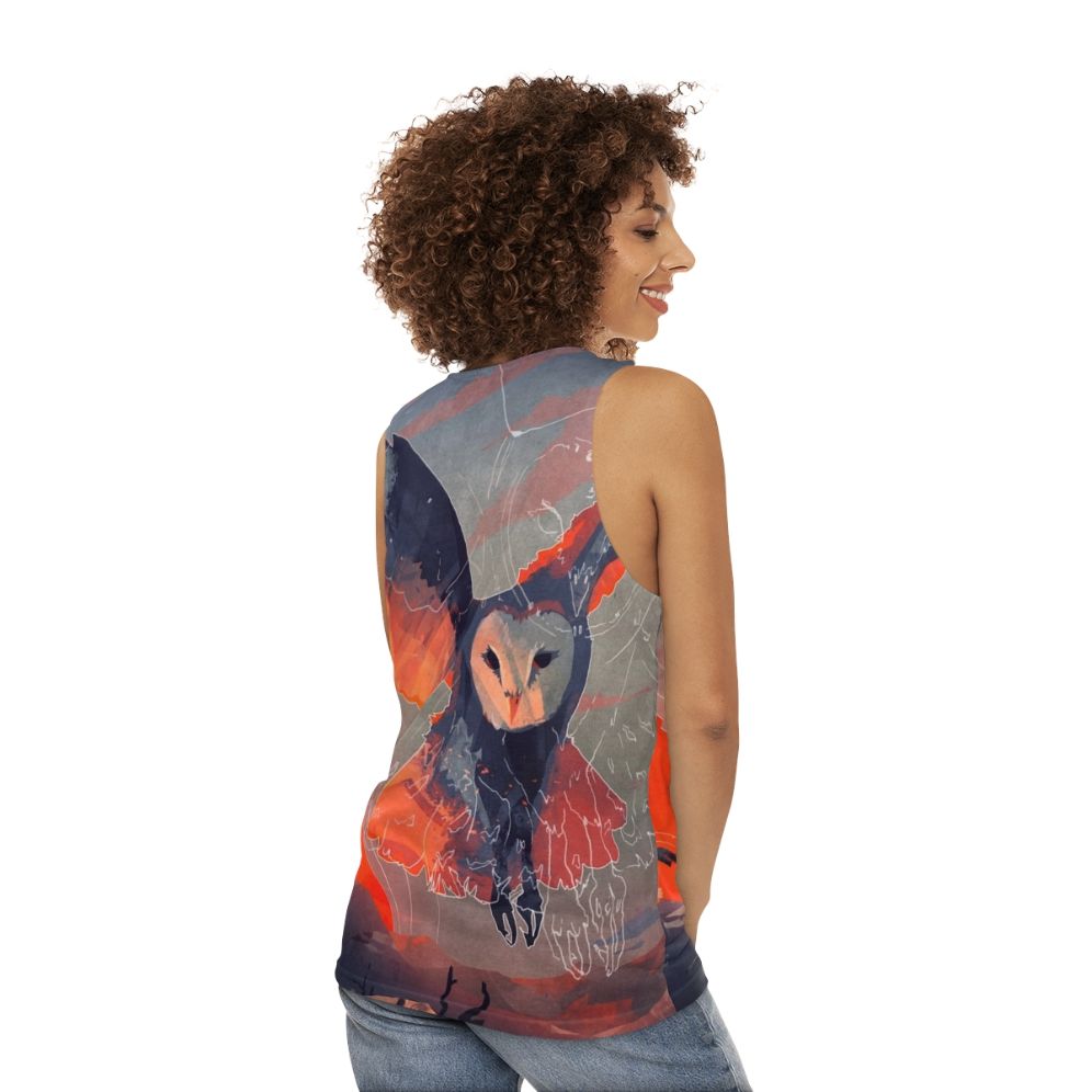 Owl hunter graphic tank top - women back