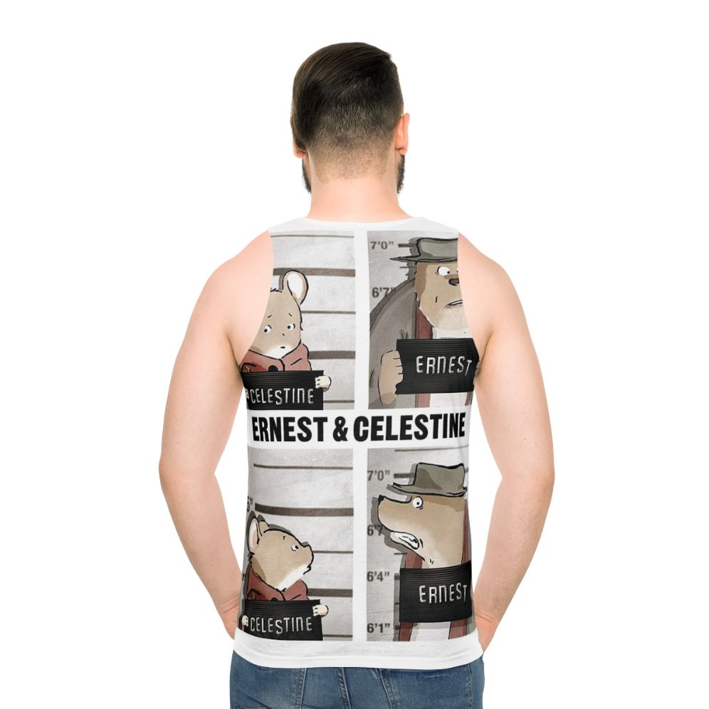 Unisex tank top featuring Ernest and ET from the 90s comedy animation - men back