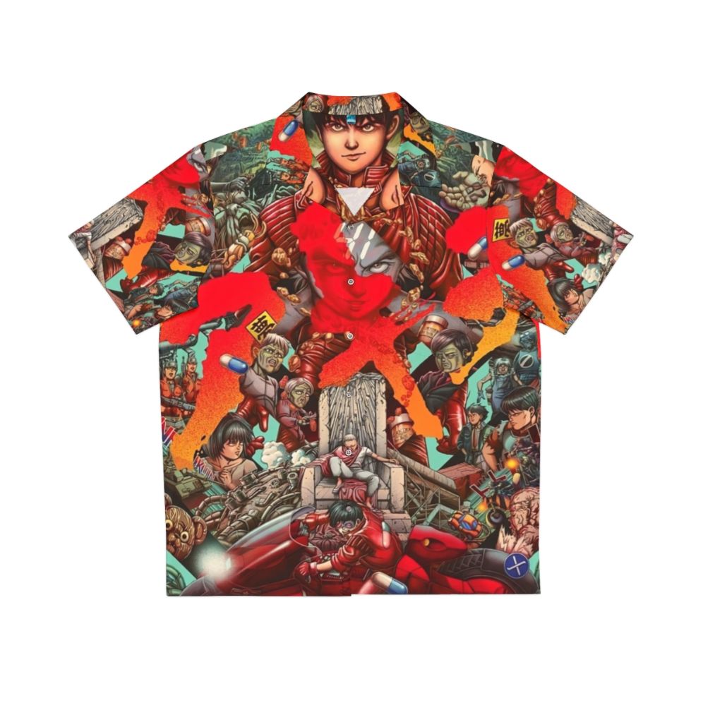 Akira-inspired Hawaiian shirt with retro Japanese cyberpunk design