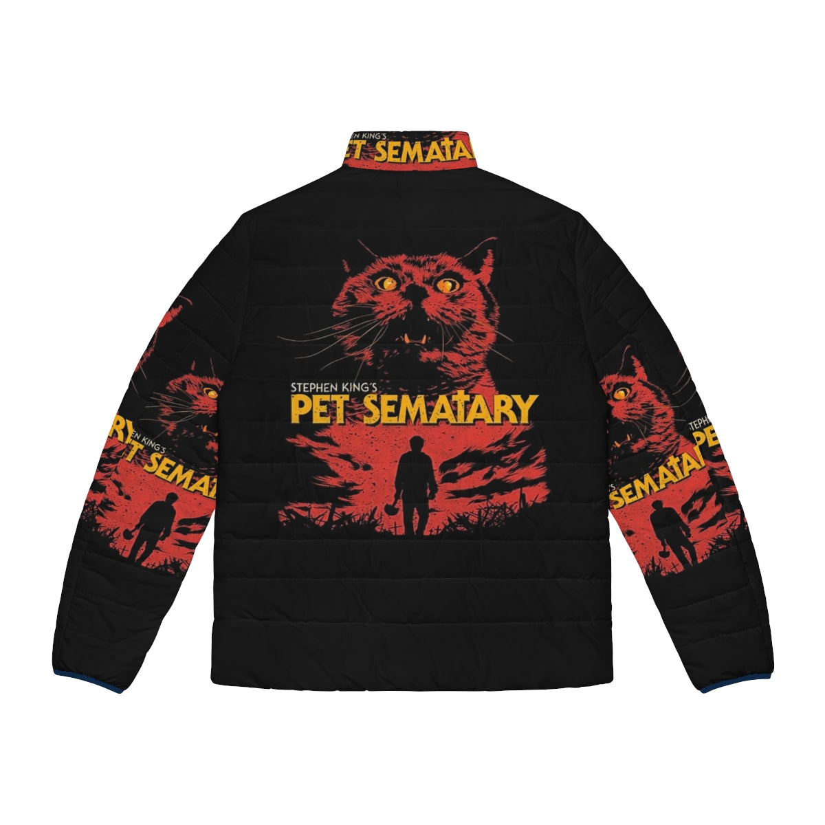 Pet Sematary inspired puffer jacket with horror movie graphics - Back