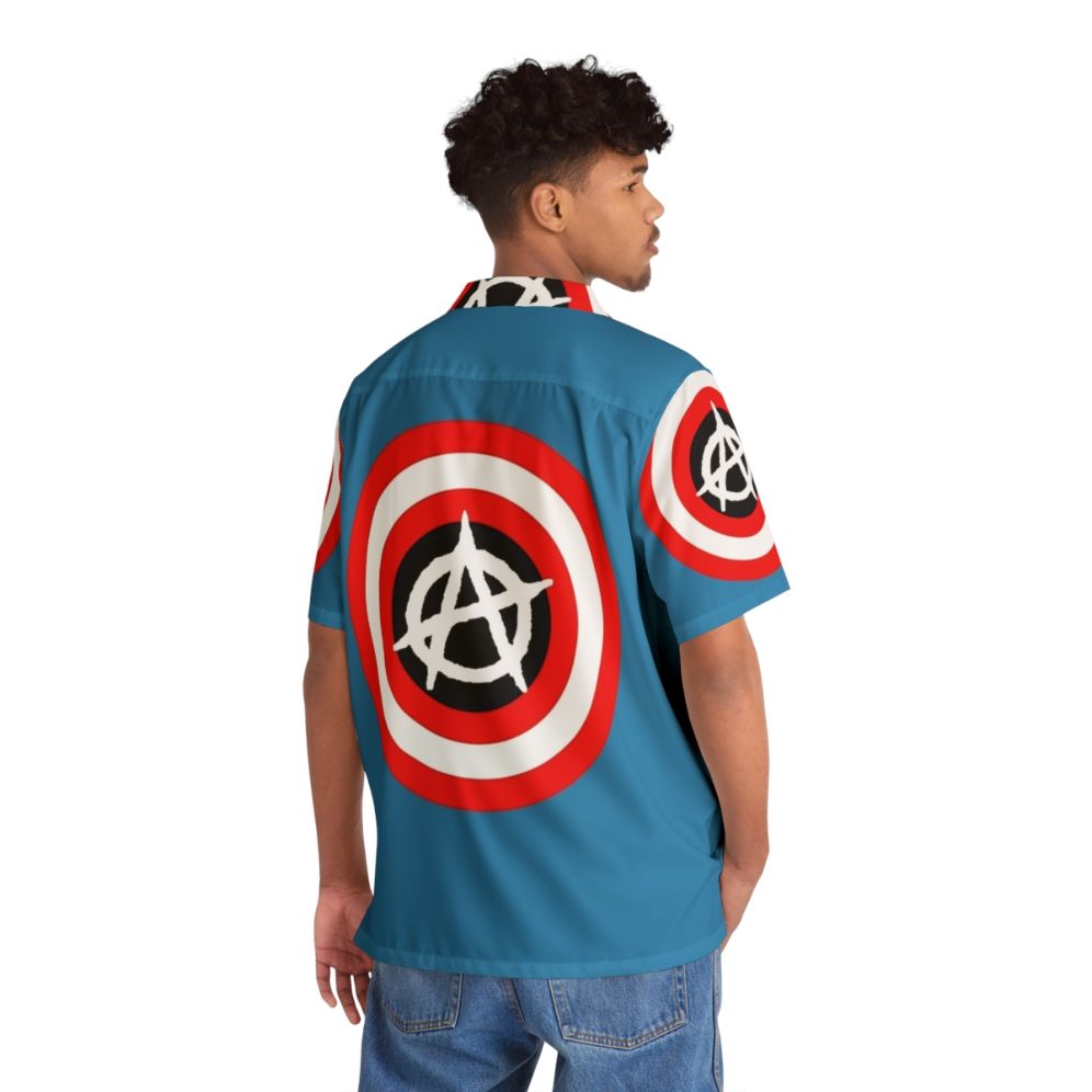 Captain Anarchy Hawaiian Shirt featuring a Marvel Comics superhero parody design - People Back