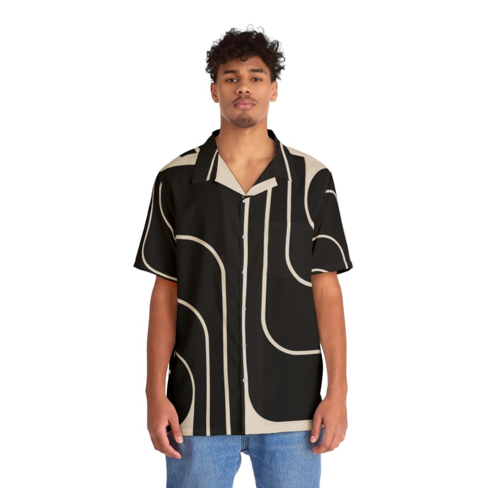 Retro geometric design Hawaiian shirt - People Front