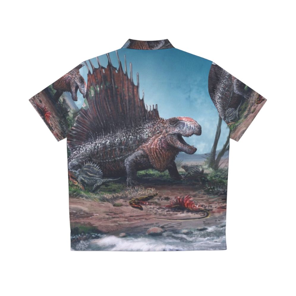 Dimetrodon Hawaiian Shirt with prehistoric reptile design - Back