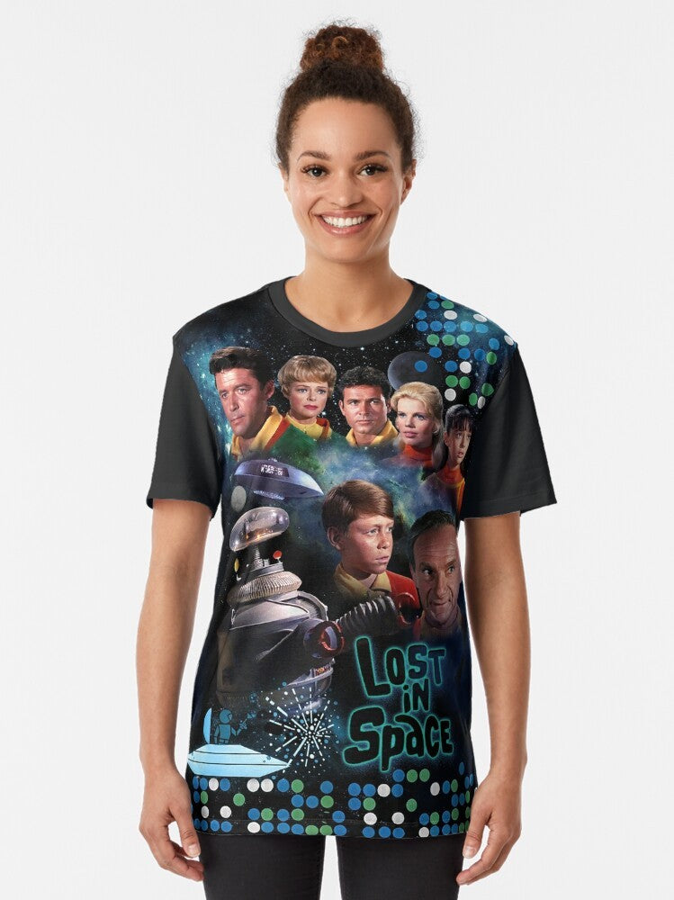 Lost in Space Season 2 Graphic T-Shirt featuring retro sci-fi logo and design - Women