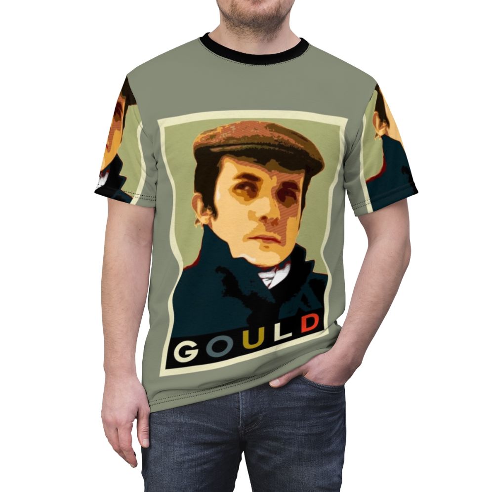 Stylized graphic tee featuring the iconic Canadian pianist Glenn Gould - men front