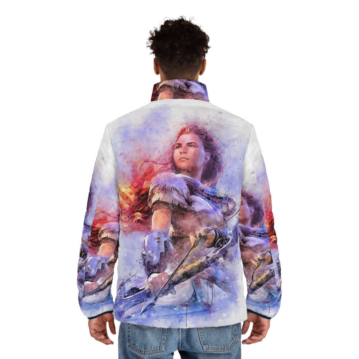 Aloy Watercolour Puffer Jacket - Officially Licensed Horizon Zero Dawn Outerwear - men back