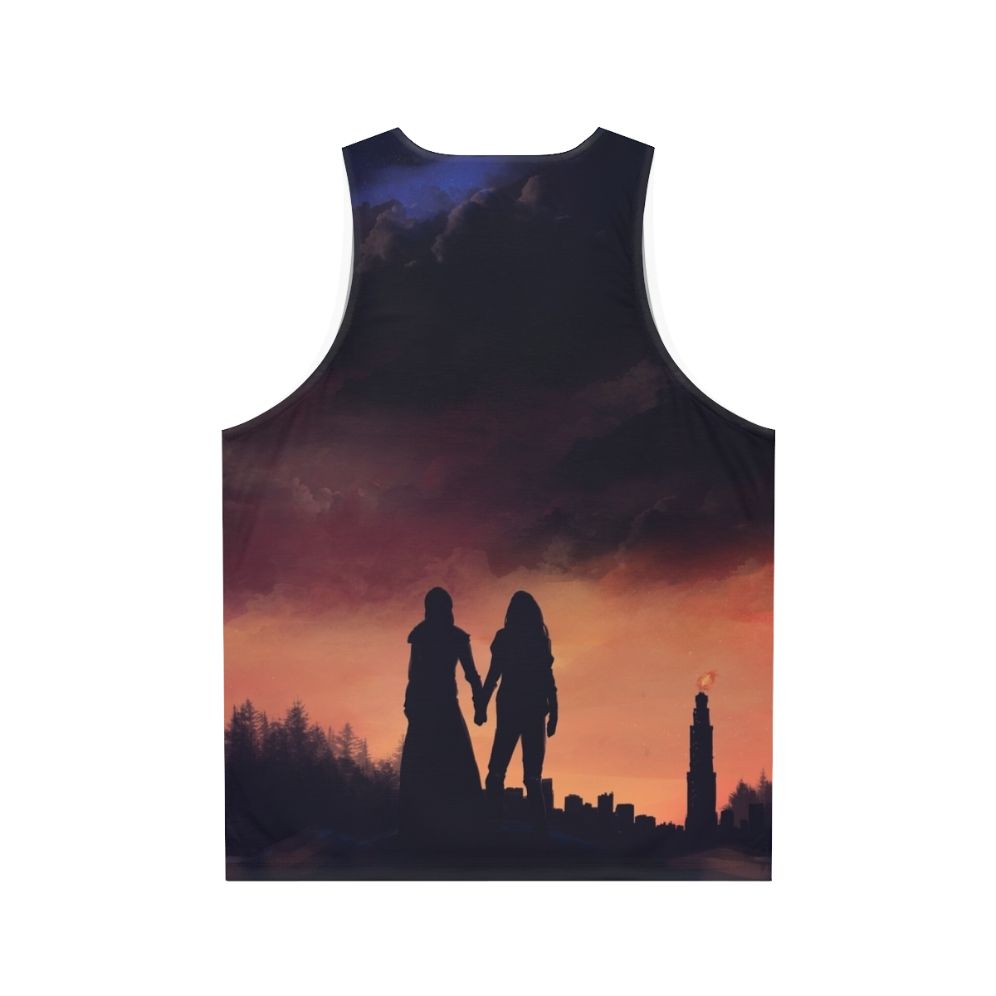 The 100' unisex tank top with Clarke Griffin and Lexa Commander design - Back