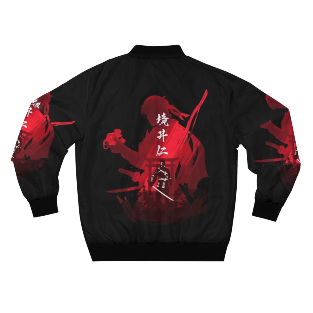 Bomber jacket featuring the iconic imagery of Jin Sakai, the samurai protagonist of the video game Ghost of Tsushima. - Back