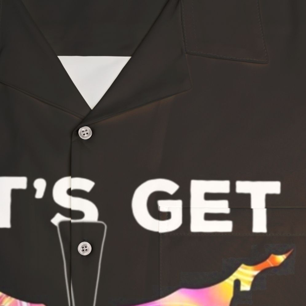 Gravity Falls inspired "Let's Get Weird" Hawaiian shirt featuring Bill Cipher - Detail