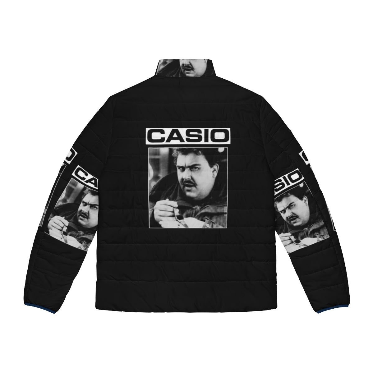 Vintage 1980s puffer jacket with Casio watch, inspired by the iconic actor John Candy - Back