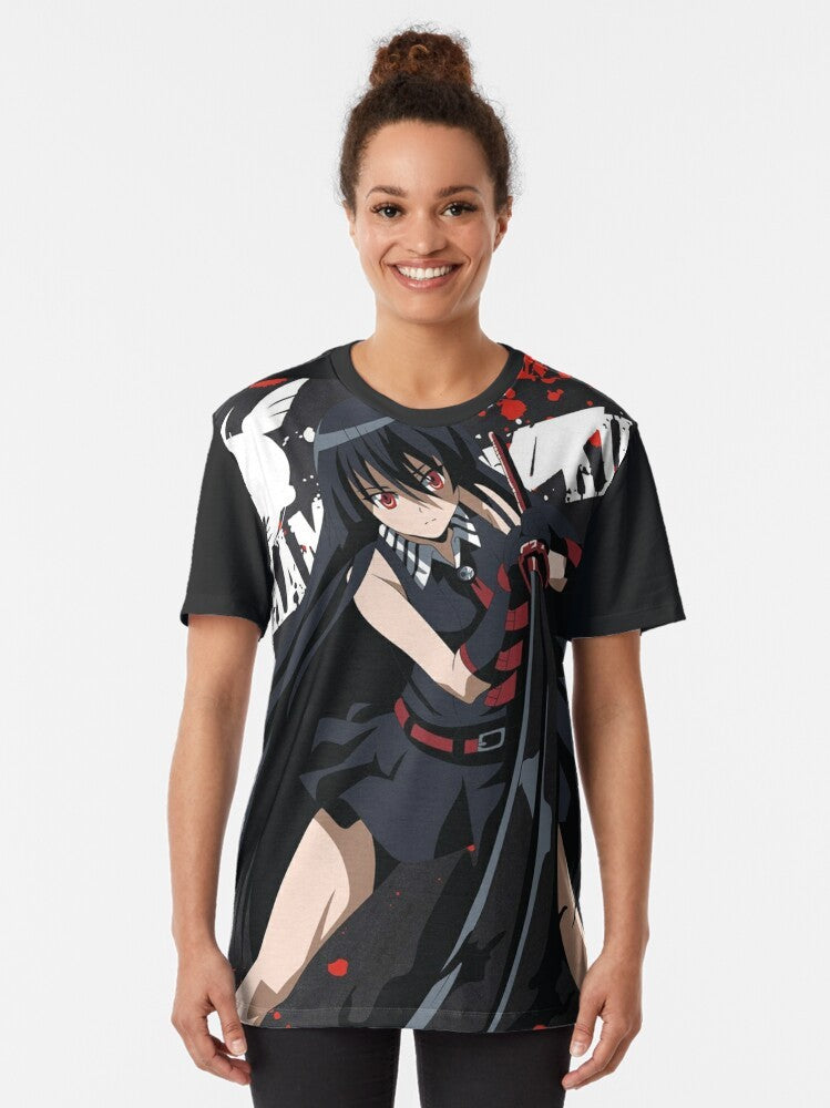 Akame Ga Kill Anime Graphic T-Shirt featuring characters like Tatsumi, Esdeath, and Akame - Women