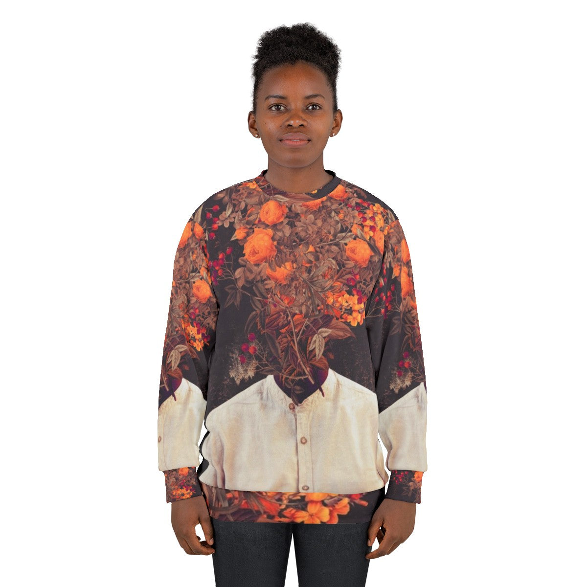 Vintage floral graphic design bloom sweatshirt - women