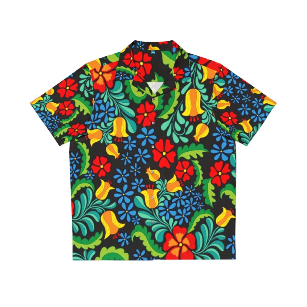 Vibrant ethnic pattern mexican hawaiian shirt