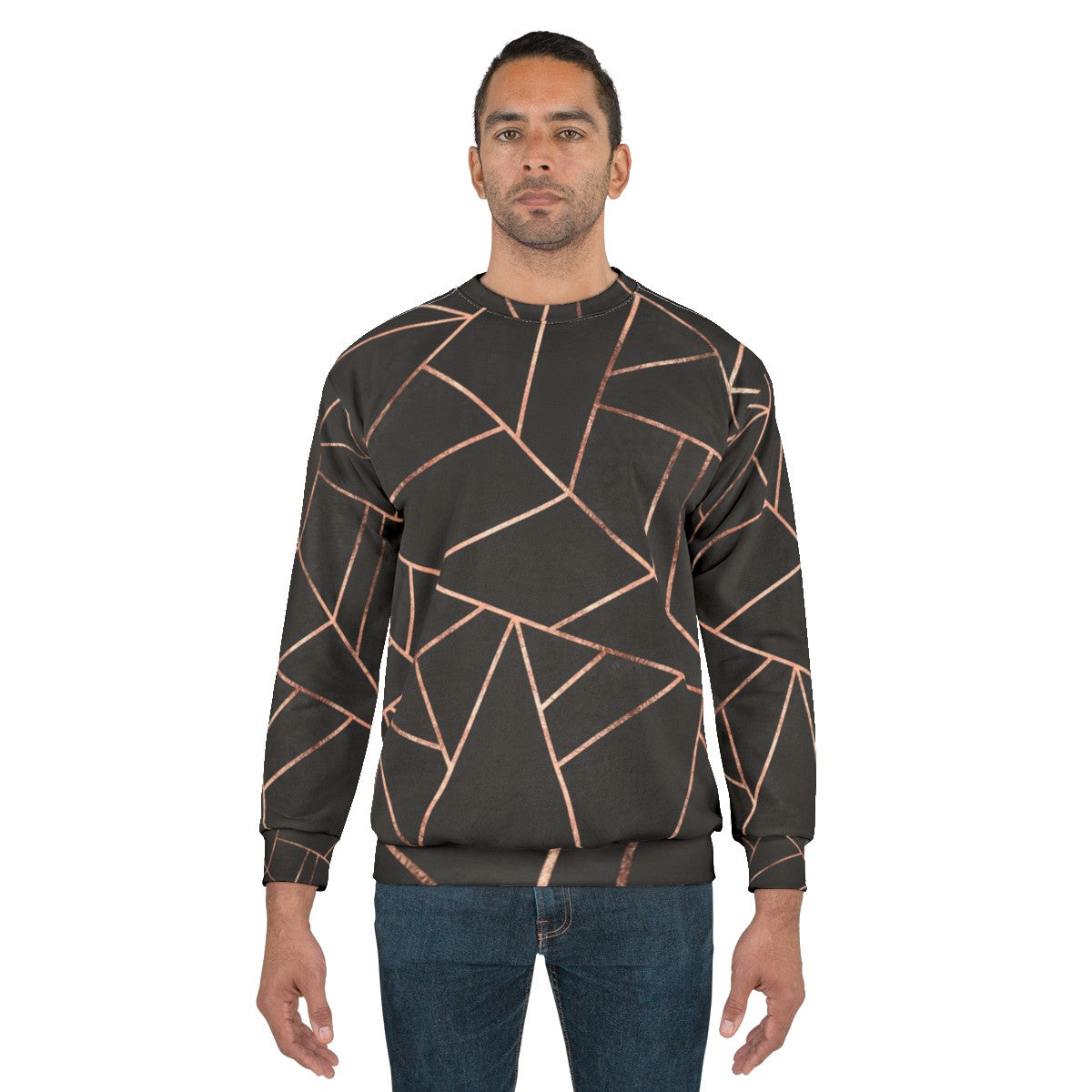 Minimalist Black and Rose Gold Sweatshirt - men