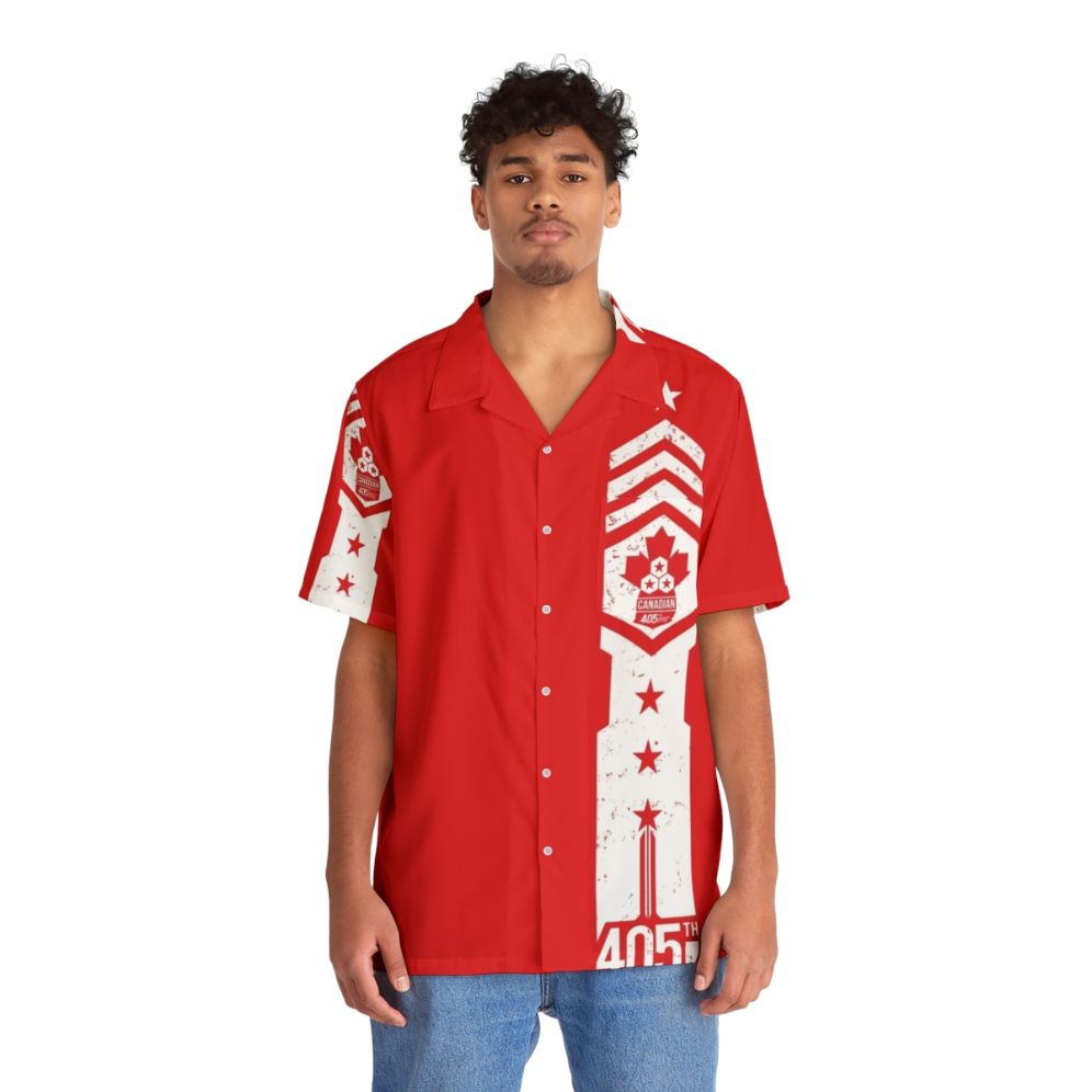 405th Canadian Regiment Military-Inspired Hawaiian Shirt - Lifestyle