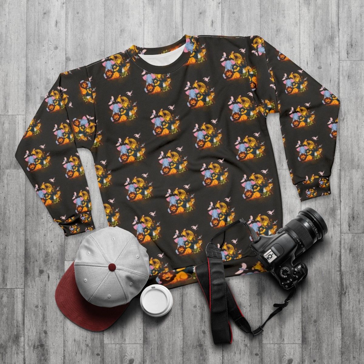 Legendary animals sweatshirt with mystic dragon and lightning design - flat lay