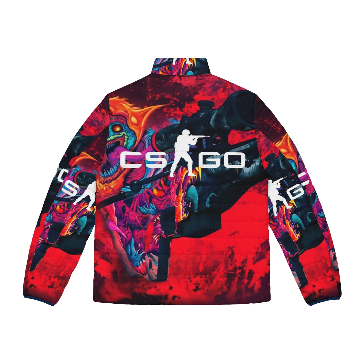 Hyper Beast CSGO puffer jacket with tactical design and pattern - Back