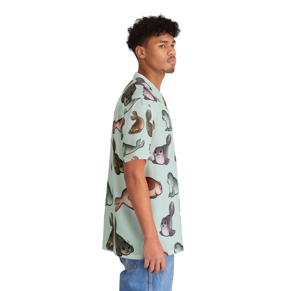 Tropical Hawaiian shirt with cute seal print design - People Pight